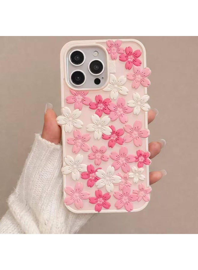 Ecosystem Stylish 3D Cartoon Case Compatible for iPhone 16 Pro Max, All-Round Protection, Anti-Slip, Scratch-Resistant, and Fun Aesthetic Cover IPhone 16 pro max (3D Pink Flower) - Image 1